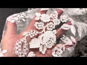 Ivory Sequin Embroidery Lace - Lucien