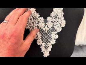 Ivory/Silver Beaded Applique - T902