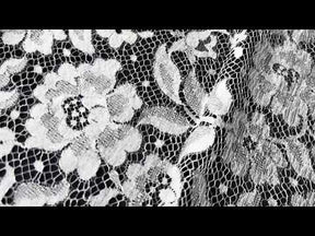 Ivory and Silver Chantilly Lace - P178