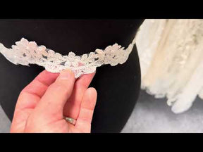 Ivory Corded Beaded Sequin Edging - T666