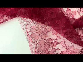 Bordeaux Red Chantilly Lace - P177