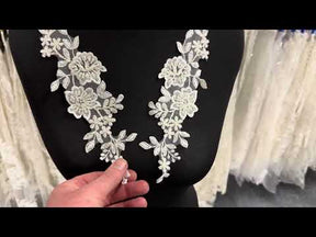 Ivory Beaded Lace Appliques - T69