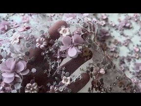 Pink 3D Embroidered Lace - Savinder