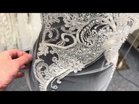 Ivory Beaded Lace Applique - MT3002