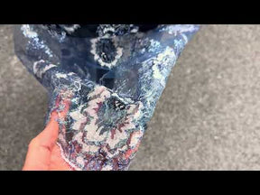 Blue Printed Chantilly Lace - P191