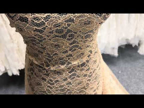 Beige Corded Stretch Lace - P619