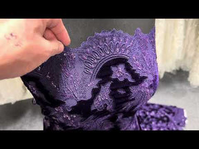 Purple 3D Velvet Lace - EB3023
