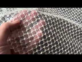 Ivory Sequin Lattice Lace - EB3032