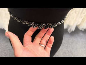 Black/Silver Crystal Motif - MH1004