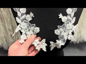 Ivory Beaded Lace Appliques - MT4004