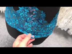 Teal Sequin Edging - T661