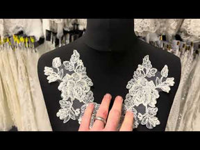Ivory Floral Lace Appliques - T65