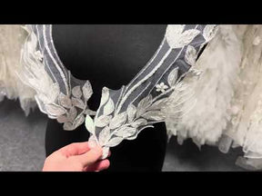 Ivory Beaded Lace Appliques - MT4010