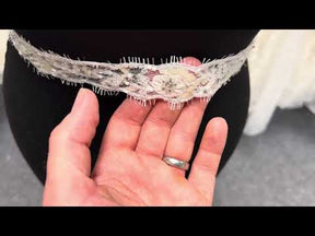 Ivory 3D Beaded Sequin Edging - T513