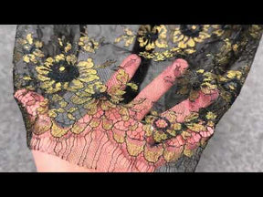 Black and Gold Chantilly Lace – P296