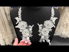 Ivory Floral Lace Appliques - T43
