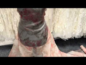 Pink Printed Silk Organza - PR2006