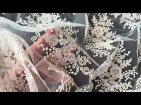 Ivory Sequin Embroidery Lace - EB3034