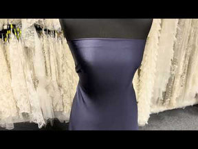 Navy Polyester Satin Backed Crepe - Nostalgic (CF)
