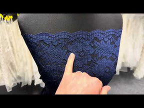Navy Floral Lace - P199