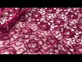 Wine Corded Stretch Lace - P619