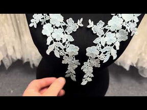 Baby Blue Guipure Motif - MT8014