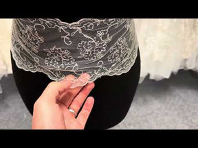 Silver/Ivory Beaded Edging - T37