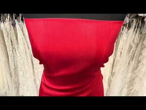 Red Polyester Satin Backed Dupion - Clarity (P967)