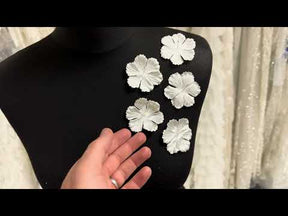 Pale Ivory Eco 6 Petal Flowers - MM0032 (Bag of 144)