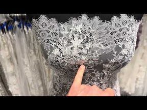 Dark Ivory Embroidered Lace - P228