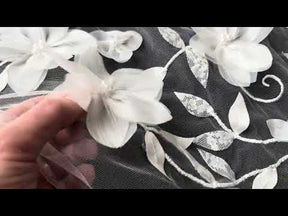 Ivory 3D Flower Lace - Portobella