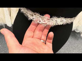 Ivory/Silver Beaded Sequin Edging - T514