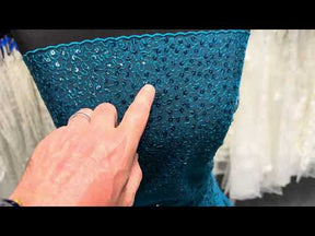 Teal Embroidered Sequin Tulle – EB3001