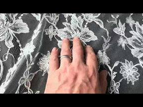 Ivory Corded and Sequin Embellished Lace - Ladina