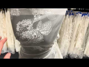 Ivory Printed Silk Organza - PR2005