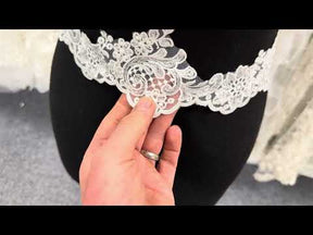 Ivory Embroidered Lace Trim - T746