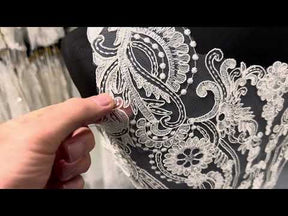 Ivory Large Corded Lace Applique - Aquilegia