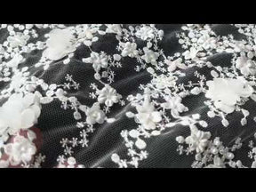 Ivory 3D Embroidered Lace - Savinder
