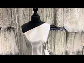 Cream Polyester Stretch Satin - Courage