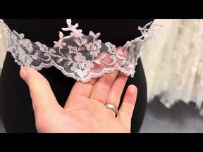 White Beaded Lace Trim - T10