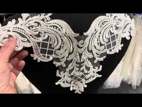 Ivory Large Corded Lace Applique - T799