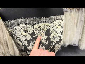 Oyster Beaded Chantilly Lace - P360W