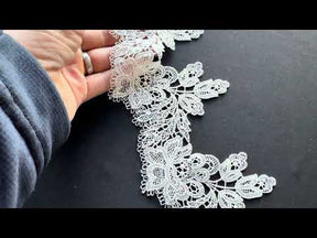 Ivory Sequin Guipure Lace Trim - T669