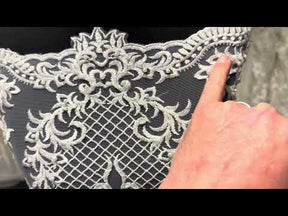 Ivory Embroidered Beaded Tulle - EB1020