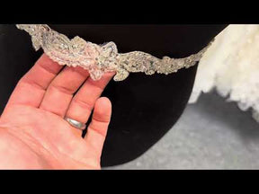 Crystal/Silver/Ivory Crystal Beaded Sequin Edging - T238