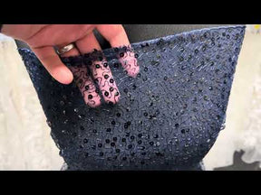 Navy Embroidered Sequin Tulle – EB3001