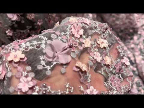 Pink 3D Embroidered Lace - Savinder