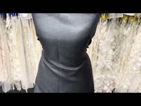 Charcoal Polyester Satin Backed Dupion - Clarity (P967)