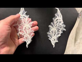 Ivory Beaded Lace Appliques - MT4012