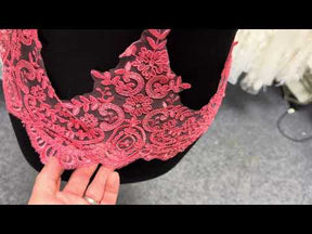 Coral Corded Lace Trim - T623